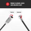 Silipac Wire Keychain Cable Rings  Twist-Lock 6.3" (16 cm), 2mm  Car Keyring, Luggage Tag & ID Tag Loop Stainless Steel view 4