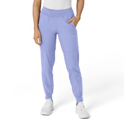 WonderWink W123 Womens Comfort Waist Cargo Jogger Pant Ceil Blue, X-LTall