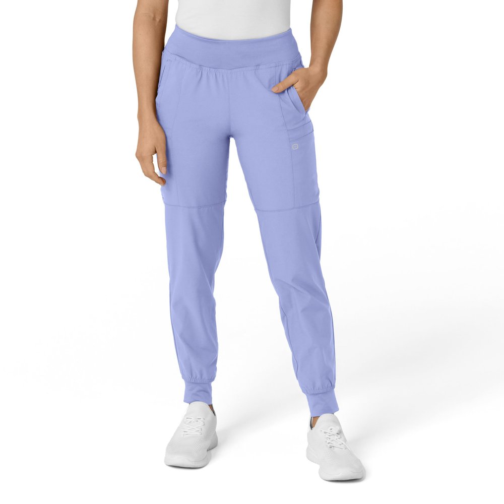 WonderWink W123 Womens Comfort Waist Cargo Jogger Pant  Ceil Blue, X-LTall
