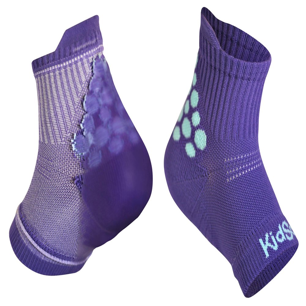 KidSole RX Gel Sports Sock for Kids with heel sensitivity from Severs Disease, Plantar Fasciitis (Kid's 2-7, Purple)