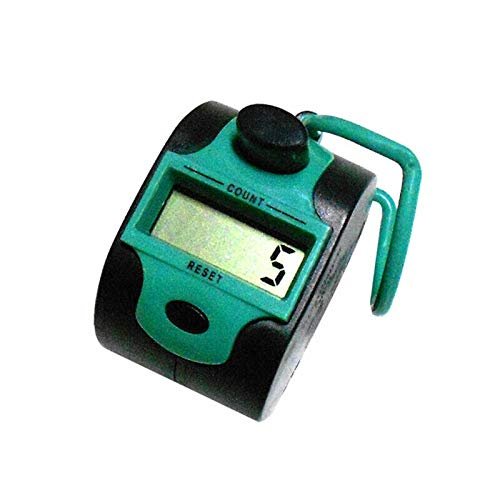 Finger Counter, SENRISE Digital Hand Tally Counter, Mini 5-Digit Counters For Lap/Sport/Coach/School/Event (Green - 1Pcs)