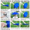 NEW-Vi Umbrella Hat, 25 inch Hands Free Umbrella Cap for Adults and Kids, Fishing Golf Gardening Sunshade Outdoor Headwear (Blue/Silver 2 Pcs) view 3
