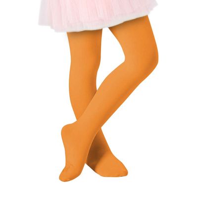 Century Star Girls Ballet Tights Toddler-Super Soft Footed Dance Tights for Kids 1 Pack Orange 9-14 Years
