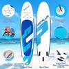 Goplus Inflatable Stand Up Paddle Board, 10FT/10.5FT/11FT SUP with Accessory Pack, Adjustable Paddle, Carry Bag, Fin, Hand Pump, Leash, Repair Kit (Sky Blue, 10 FT) view 4