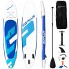 Goplus Inflatable Stand Up Paddle Board, 10FT/10.5FT/11FT SUP with Accessory Pack, Adjustable Paddle, Carry Bag, Fin, Hand Pump, Leash, Repair Kit (Sky Blue, 11 FT) view 1