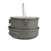 Jolmo Lander Ultralight Backpacking Camping Pot and Frying Pan Set,Titanium Pot 1300ml with Bail Handle Titanium Frying Pan D150mm view 1