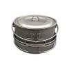 Jolmo Lander Ultralight Backpacking Camping Pot and Frying Pan Set,Titanium Pot 1300ml with Bail Handle Titanium Frying Pan D150mm view 2