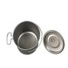 Jolmo Lander Ultralight Backpacking Camping Pot and Frying Pan Set,Titanium Pot 1300ml with Bail Handle Titanium Frying Pan D150mm view 3