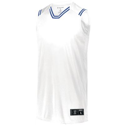 Holloway Sportswear Boys Retro Basketball Jersey M White/Royal