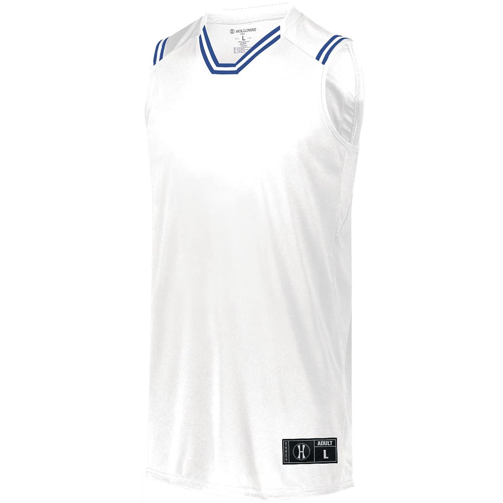 Holloway Sportswear Boys Retro Basketball Jersey M White/Royal