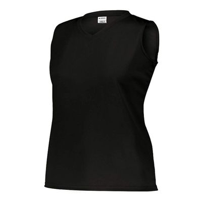 Augusta Sportswear Ladies Sleeveless Wicking Attain Jersey, Black, L