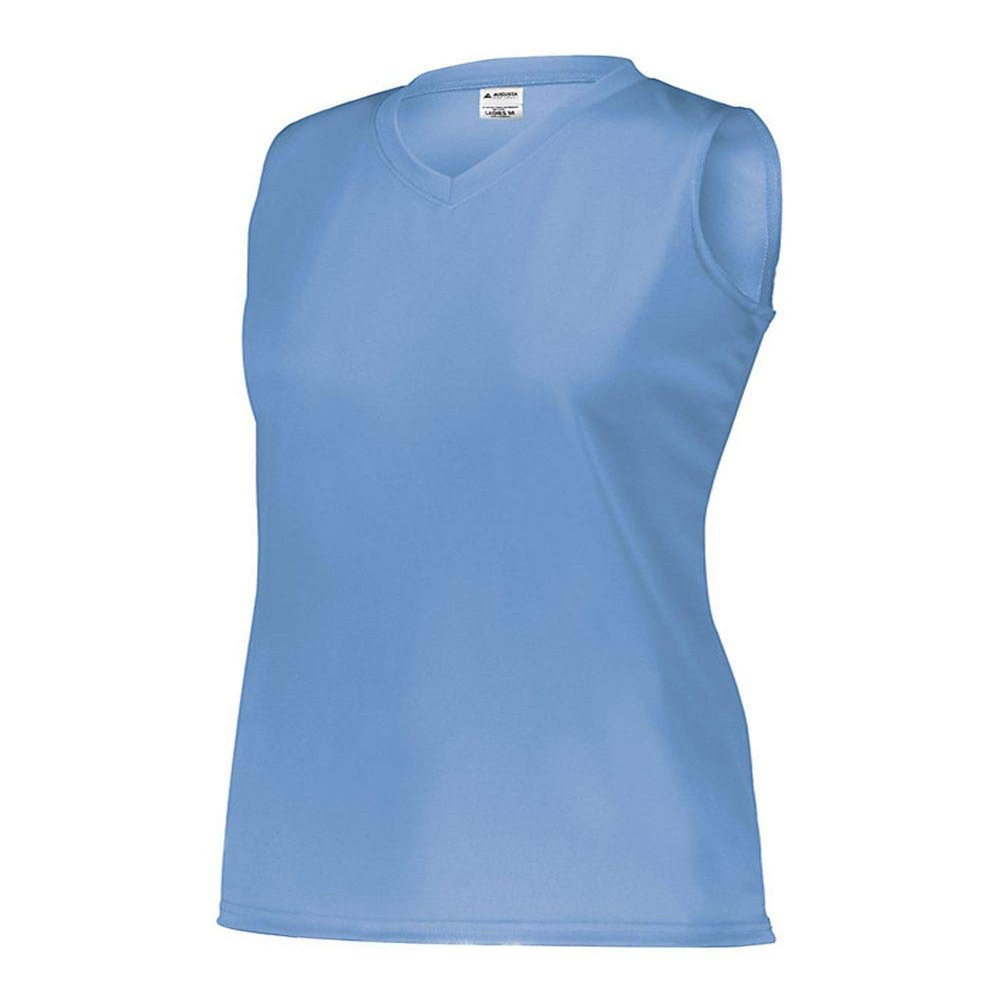 Augusta Sportswear Girls Sleeveless Wicking Attain Jersey, Columbia Blue, M