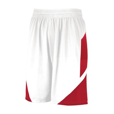 Augusta Sportswear Youth Step-Back Basketball Shorts, White/Red, L