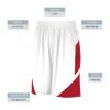 Augusta Sportswear Youth Step-Back Basketball Shorts, White/Red, L view 3