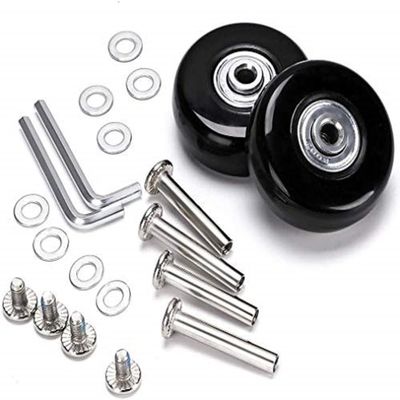 F-ber Luggage Suitcase Wheels Replacement 40mm x 18mm with ABEC 608zz Inline Outdoor Skate Replacement, One Set of (2) Wheels (OD:40 W:18 ID:6 Axles:30&35mm)