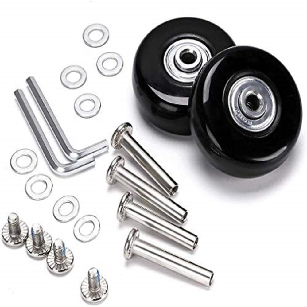 F-ber Luggage Suitcase Wheels Replacement 40mm x 18mm with ABEC 608zz Inline Outdoor Skate Replacement, One Set of (2) Wheels (OD:40 W:18 ID:6 Axles:30&35mm)