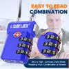 SURE LOCK TSA Approved Cable Luggage Lock TSA Locks for Luggage with Visual Inspection Indicator, Resettable 3-Digit Combination, Zinc Alloy Body for Suitcases, Backpacks, Gym Lockers(Blue 2 Pack) view 3