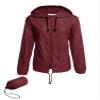 Avoogue Rain Jackets Women Lightweight Waterproof Raincoat Packable Outdoor Hooded Windbreaker Slim Fited Jackets(Wine Red S) view 1