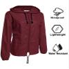 Avoogue Rain Jackets Women Lightweight Waterproof Raincoat Packable Outdoor Hooded Windbreaker Slim Fited Jackets(Wine Red S) view 3