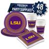 LSU Tigers Party Supplies 48 Piece Officially Licensed University Set: 16 oz. Plastic Beverage Cups, 9" Paper Plates, Luncheon Napkins, Complete Party Supplies for 16 Guests by Westrick view 1
