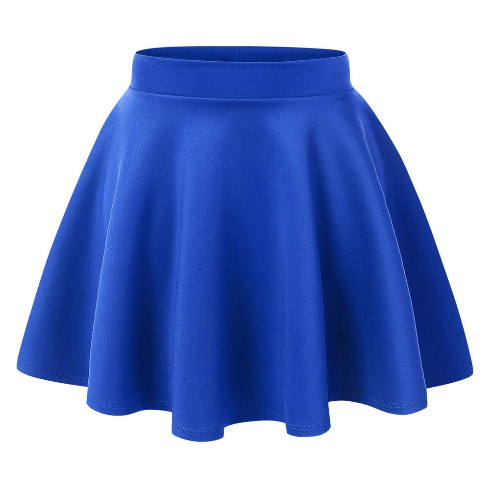 MBJ WB829 Womens Basic Versatile Stretchy Flared Casual Midi Skater Skirt XXXL Royal_Brite