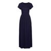 Clopon Women's Long Maxi Dresses, Short Sleeve Dress with Pockets for Ladies Solid Round Neck Party Dress (L, Navy) view 3