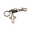 LHIABNN Creative Metal Cross Keychain Leather Clip Key Chain Handmade Retro Alloy Cross Key Chain for Men Women (The sword, Uniform code) view 2