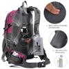 FENGDONG 40L Waterproof Lightweight Outdoor Daypack Hiking,Camping,Travel Backpack for Women Men Pink view 4