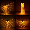 iMucci LED Lights Belly Dance Isis Wings - Bellydance Glow Angel dance Wings with Telescopic Sticks Flexible Rods for Adults and Child Yellow view 2