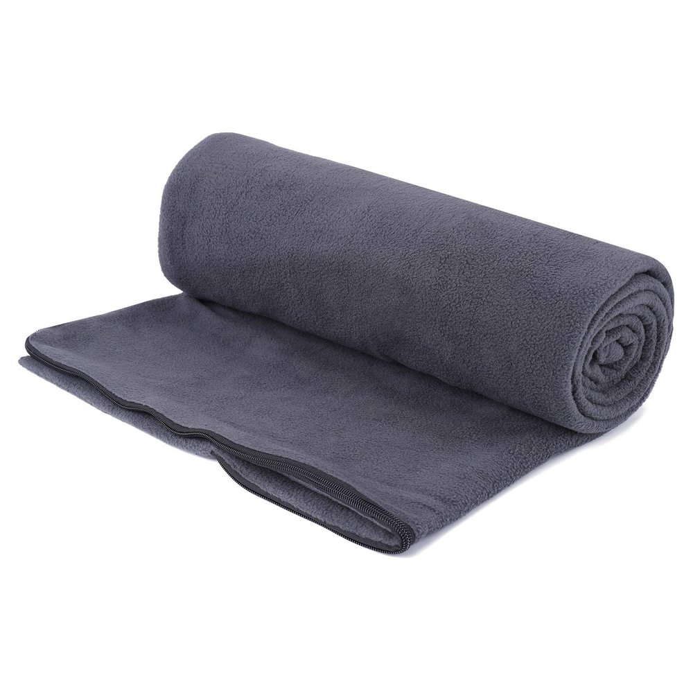 Xinwe Fleece Sleeping Bag Liner Travel Sheet Camping Sleep Sack Ultralight Zippered Storage Bag Full Sized Zipper Backpacking Blanket for Traveling, Camping, Hiking, Outdoor Activities (Grey)