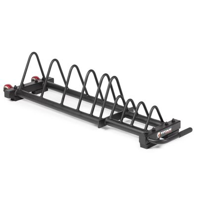 Titan Fitness Horizontal Weight Plate Storage w/Wheels Bumper Rack