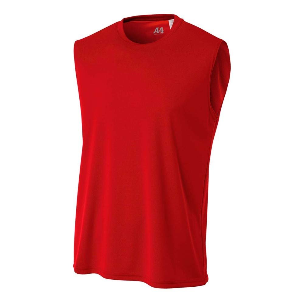 A4 Sportswear Adult Large Scarlet Cooling Muscle Tee