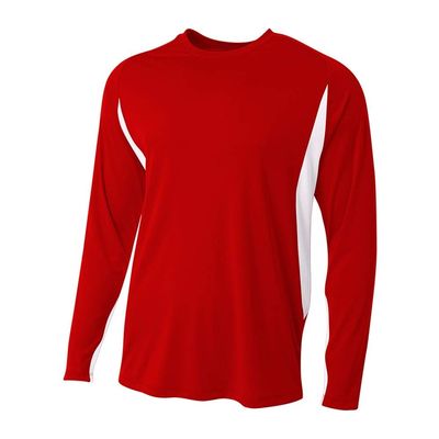 A4 Sportswear Adult Medium Scarlet/White Cooling Long Sleeve