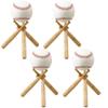 TIHOOD 4PCS Baseball Stand Baseball Stand Holder Wooden Base Ball Stand Display Holderaseball Bat (4 Packs) view 1