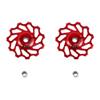 ASHATA Derailleur Pulley 11T Wheels Wheel Ceramic Pulley Aluminium Alloy Roller Accessory Support 7/8/9/10 Speed for (Red,11T) view 1