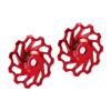 ASHATA Derailleur Pulley 11T Wheels Wheel Ceramic Pulley Aluminium Alloy Roller Accessory Support 7/8/9/10 Speed for (Red,11T) view 3