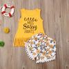 Toddler Kid Baby Girls Sleeveless Tassel Vest Tank Top T-Shirt Floral Shorts Summer Outfits Set 1-6Y (1-2Y, Yellow) view 4