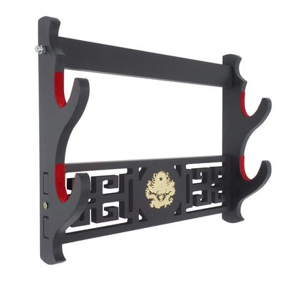 Eforlife Dragon Sword Holder Wall Mount Velvet Padded Katana Stand Samurai Sword Holder Display Rack (2-Tier)