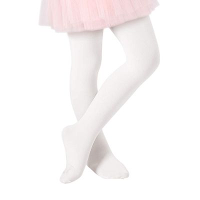 Century Star Girls Ballet Tights Toddler-Super Soft Footed Dance Tights for Kids 00 1 Pack White 9-14 Years