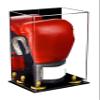 Better Display Cases Acrylic Vertical Boxing Glove Display Case with Mirror Case, Yellow Risers and Black Base 8" x 6" x 14" (A092/V18) view 1