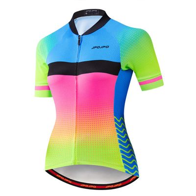 Cycling Jersey Womens Bike Jersey Zip Mountain Cycle Shirts Short Sleeve Road Bicycle Tops Pro Team Racing MTB Tops for Ladies Female Clothing wear Size XXL