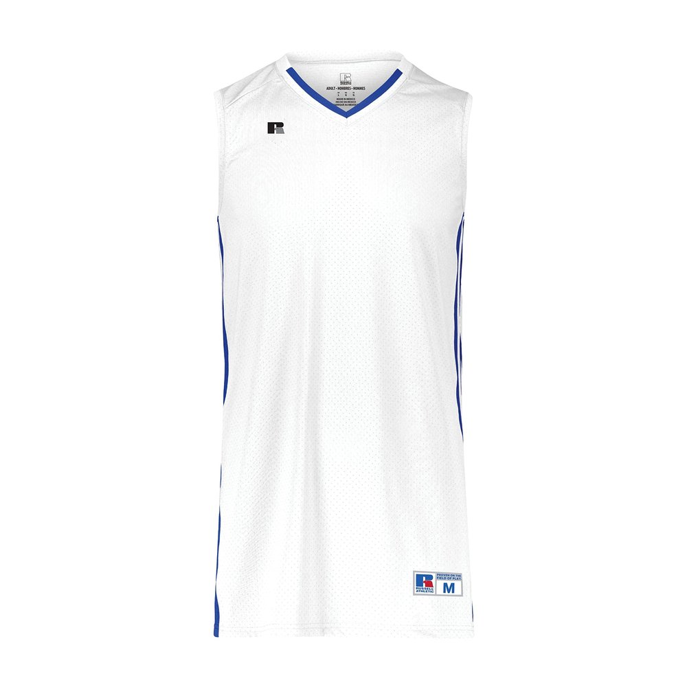 Russell Athletic Legacy Basketball Jersey White/Royal L