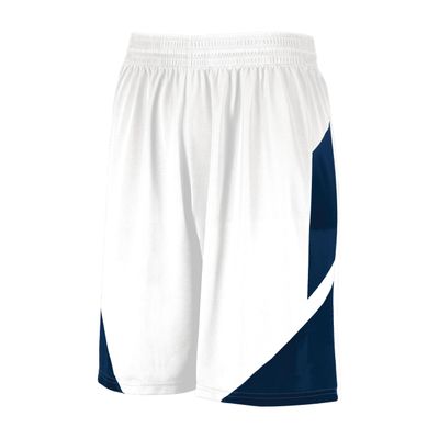Augusta Sportswear Youth Step-Back Basketball Shorts, White/Navy, L