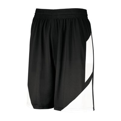 Augusta Sportswear Youth Step-Back Basketball Shorts, Black/White, L