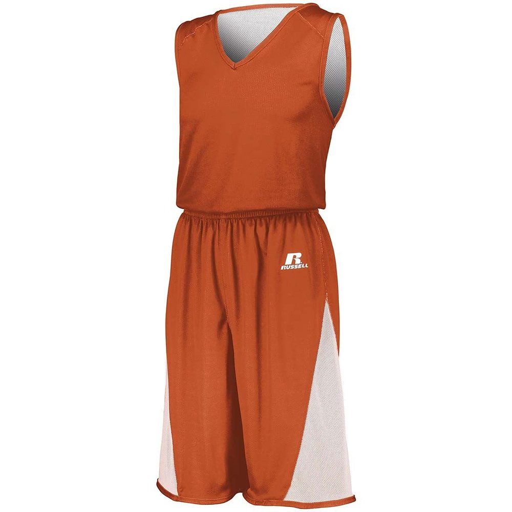 Augusta Sportswear Youth Undivided Single Ply Reversible Jersey, Burnt Orange/White, S