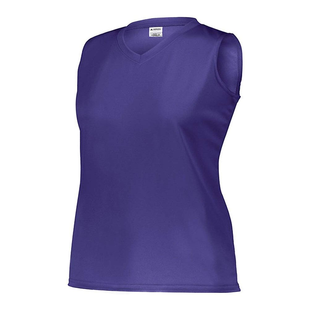 Augusta Sportswear Ladies Sleeveless Wicking Attain Jersey, Purple (HLW), 2XL