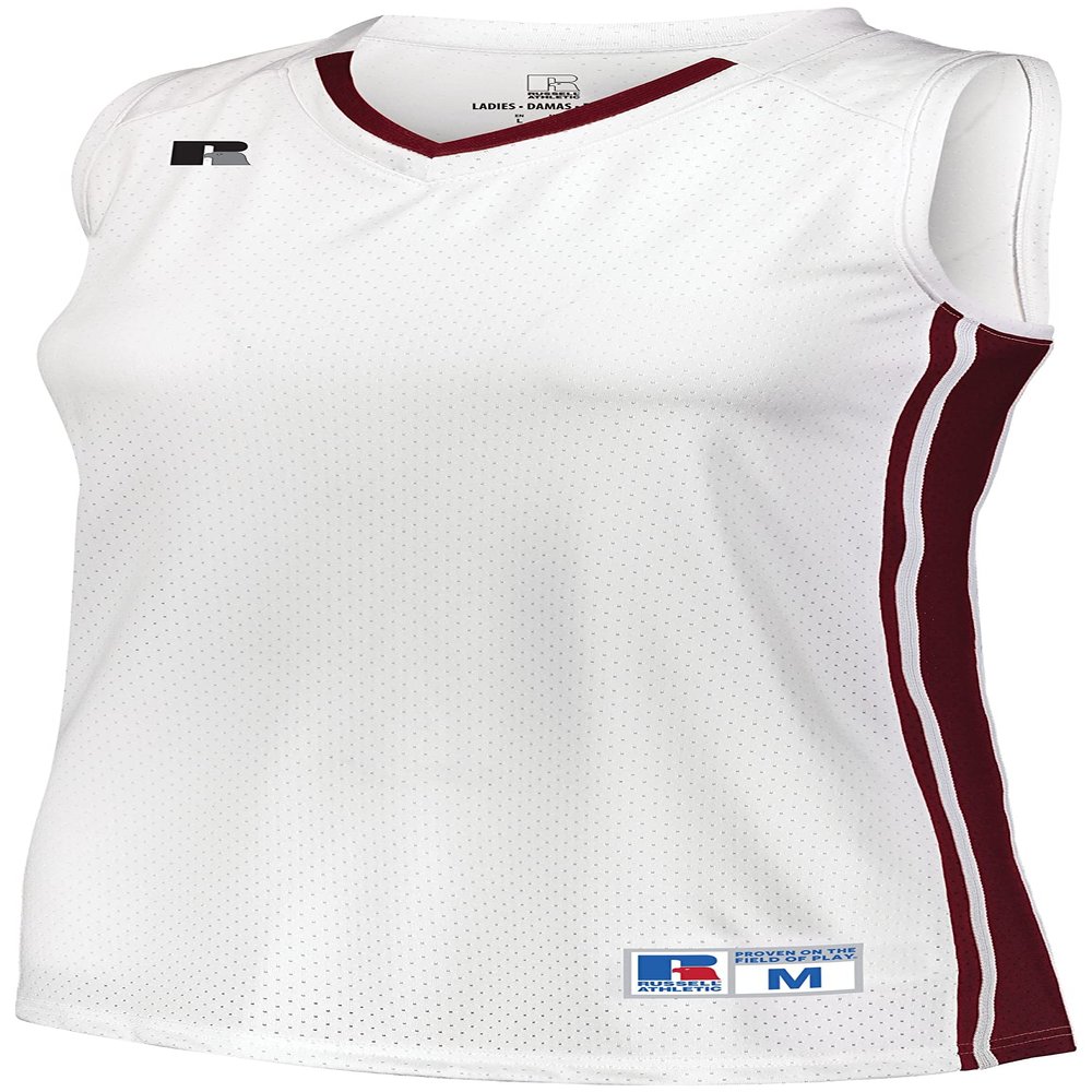 Russell Athletic Ladies Legacy Basketball Jersey White/Cardinal M