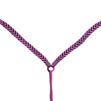 Pink/Black Full Size Hilason Horse Breast Collar Flat Braided Paracord 1" X 8Ft | Racing Barrel Rein Gifts