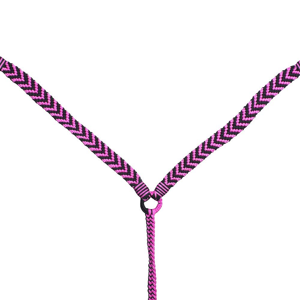 Pink/Black Full Size Hilason Horse Breast Collar Flat Braided Paracord 1" X 8Ft | Racing Barrel Rein Gifts