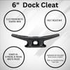 Simplified Living 6" Boat Dock Cleats: Electrophoretic Coated Black Boat Dock Cleats 16 Pack view 4